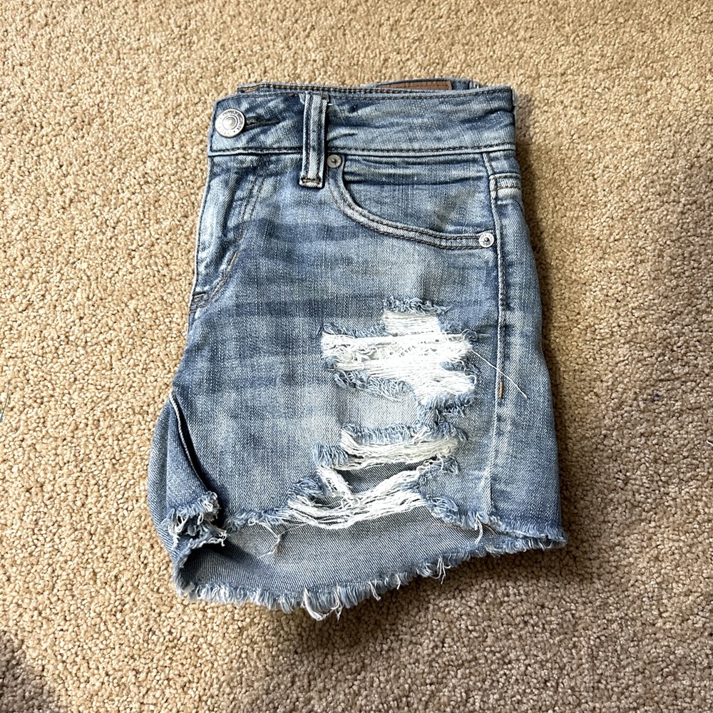 Blue ripped jean shorts!!! Perfect for summer!!